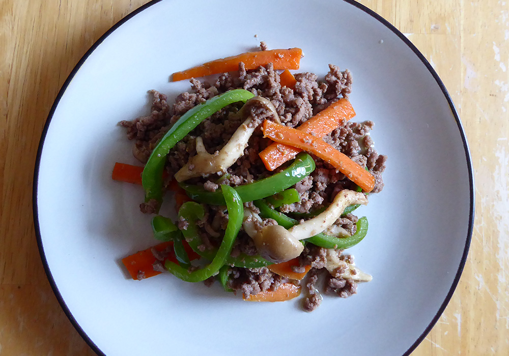 Pepper and Ground Beef Miso Stirfry